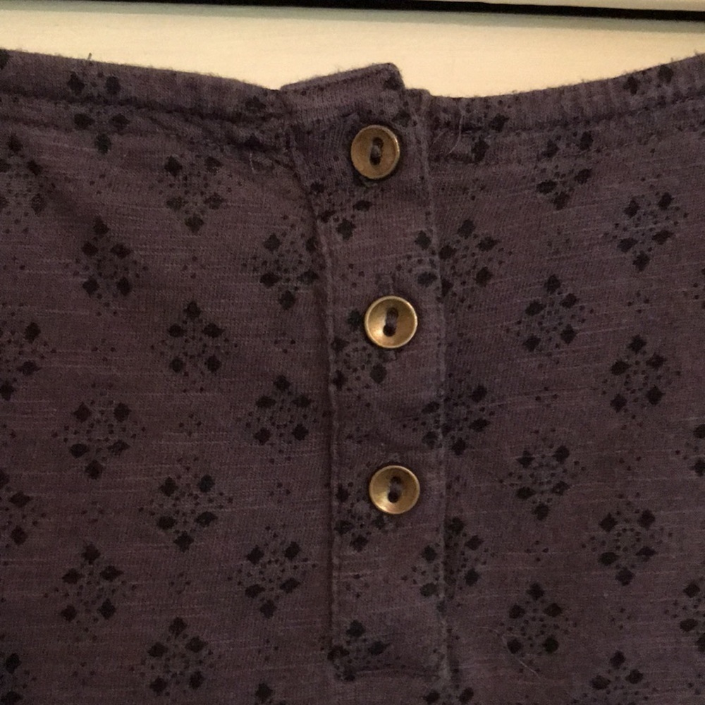 Fat Face Women’s Top Dark Plum color Black design 3/4 Sleeve Size 14 Boho - Picture 7 of 10